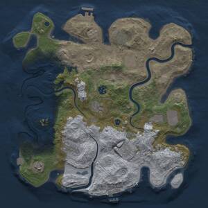 Thumbnail Rust Map: Procedural Map, Size: 3600, Seed: 2021060307, 16 Monuments