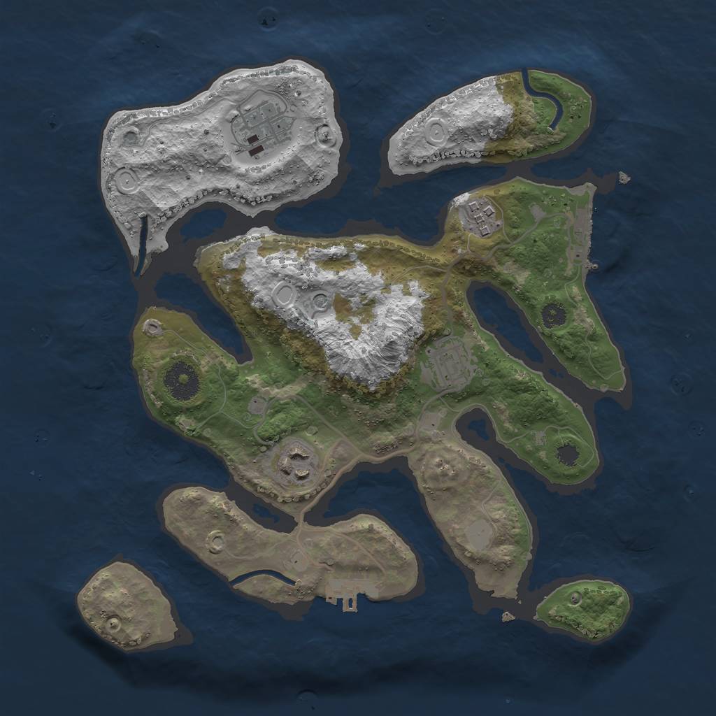 Rust Map: Procedural Map, Size: 3000, Seed: 49788582, 12 Monuments