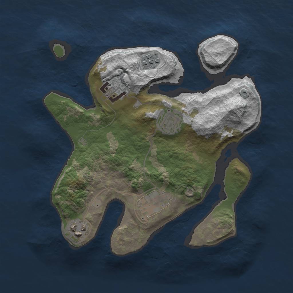 Rust Map: Barren, Size: 2600, Seed: 777, 7 Monuments