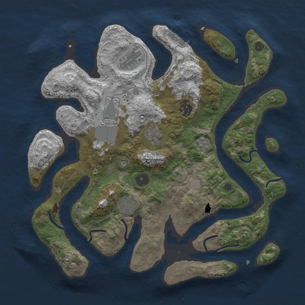 Rust Map: Procedural Map, Size: 3550, Seed: 934126, 13 Monuments