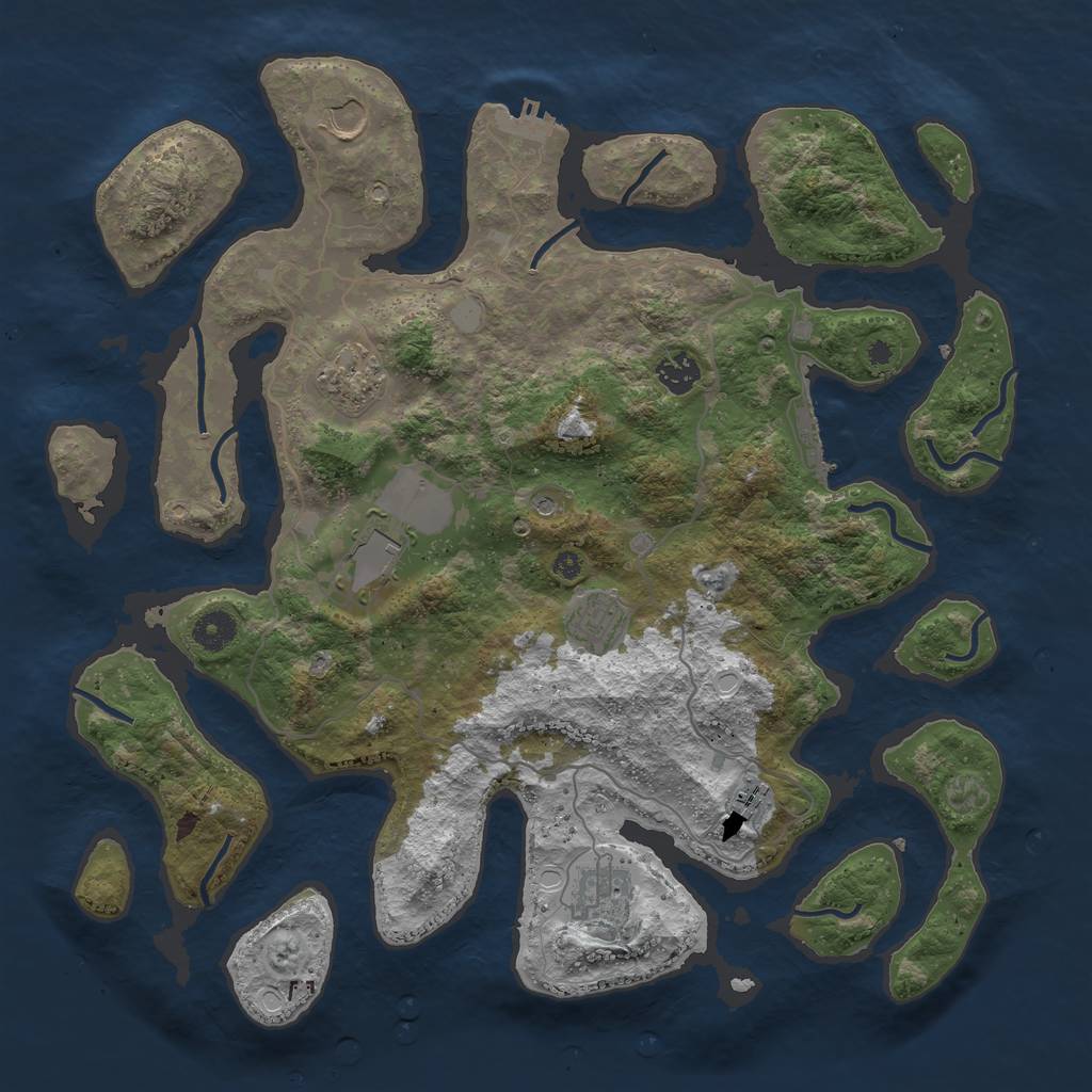 Rust Map: Procedural Map, Size: 4000, Seed: 460631599, 15 Monuments