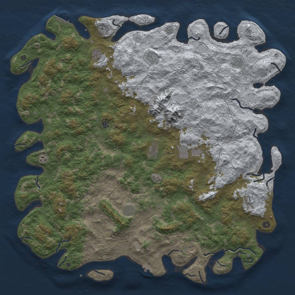 Rust Map: Procedural Map, Size: 6000, Seed: 1289011203, 20 Monuments