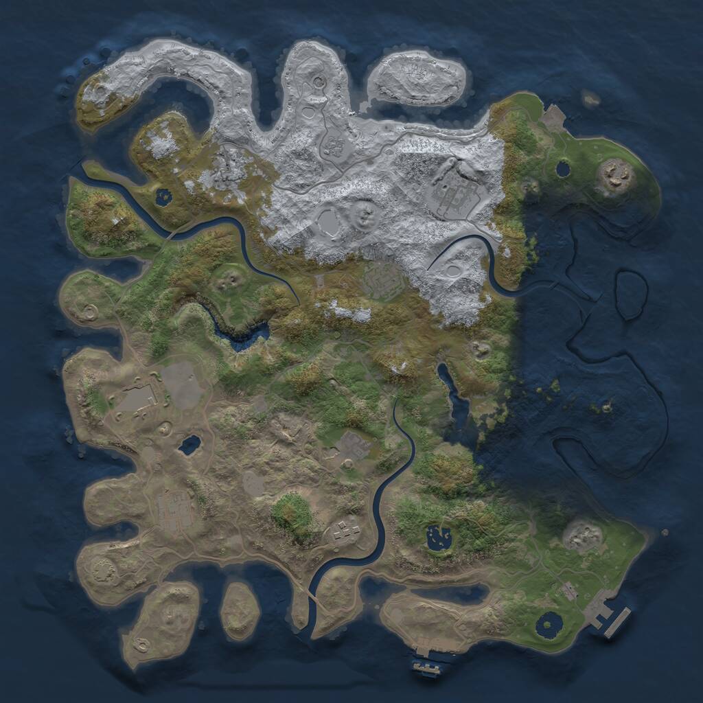 Rust Map: Procedural Map, Size: 4000, Seed: 532562, 15 Monuments