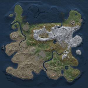 Thumbnail Rust Map: Procedural Map, Size: 3500, Seed: 206326980, 15 Monuments