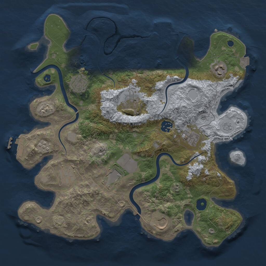 Rust Map: Procedural Map, Size: 3500, Seed: 206326980, 15 Monuments