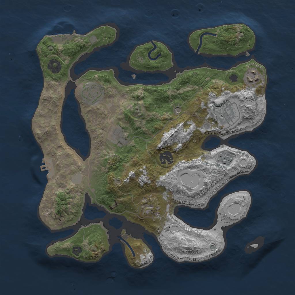 Rust Map: Procedural Map, Size: 3186, Seed: 3372, 15 Monuments
