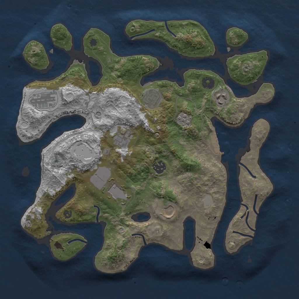 Rust Map: Procedural Map, Size: 3550, Seed: 944205, 15 Monuments