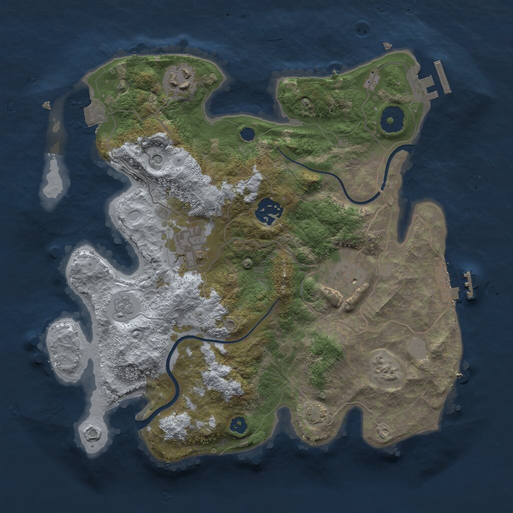 Rust Map: Procedural Map, Size: 3000, Seed: 72299653, 10 Monuments