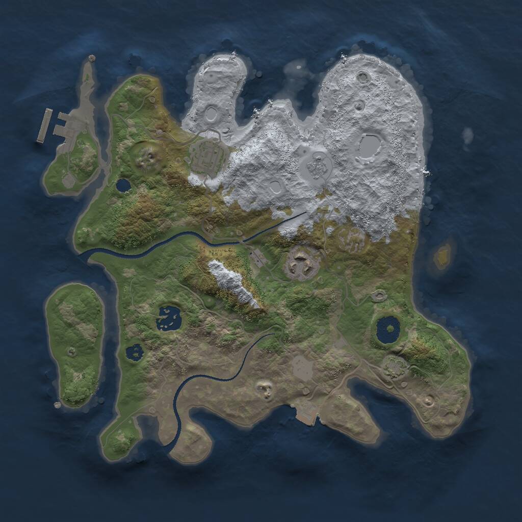 Rust Map: Procedural Map, Size: 3000, Seed: 515482038, 7 Monuments