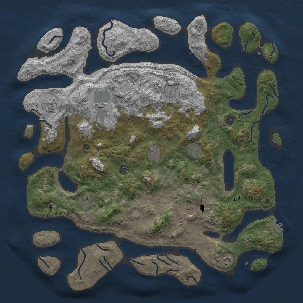 Rust Map: Procedural Map, Size: 4800, Seed: 534700454, 18 Monuments
