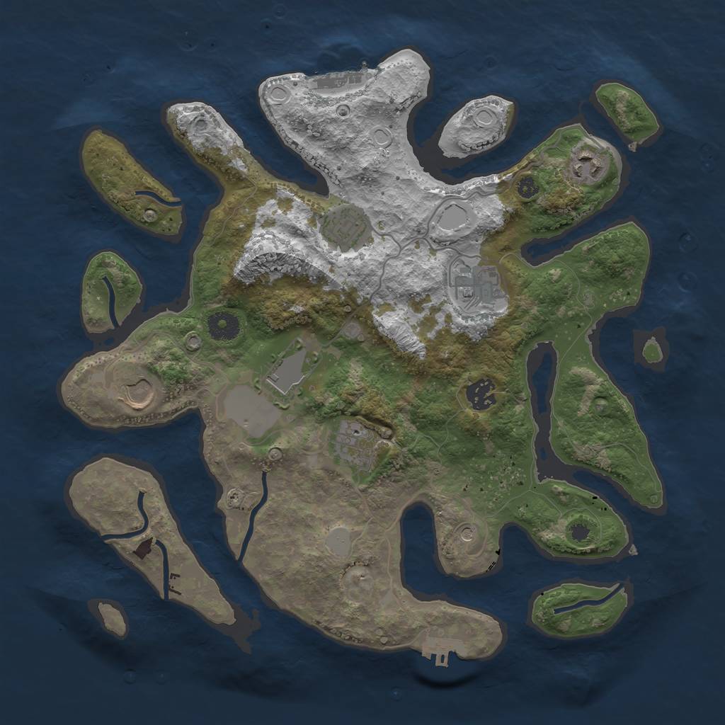 Rust Map: Procedural Map, Size: 3550, Seed: 337176, 15 Monuments