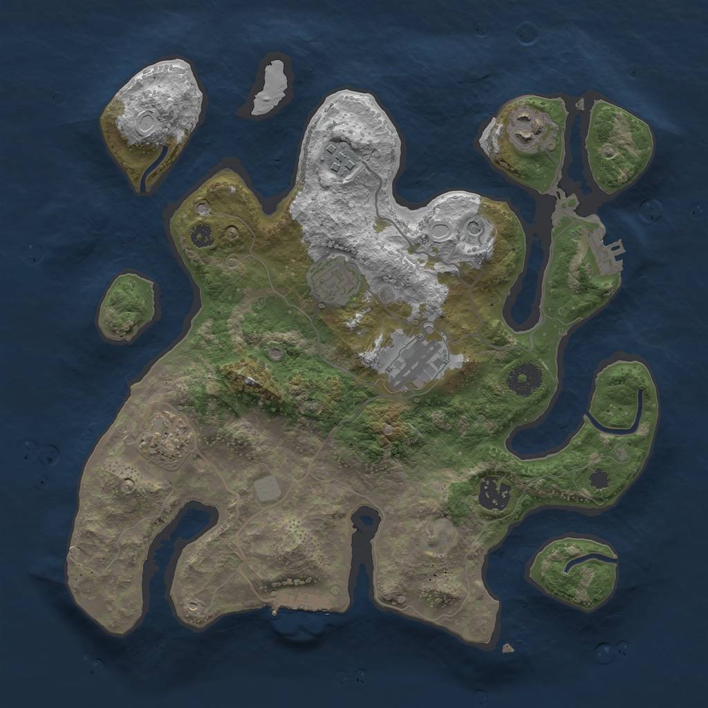 Rust Map: Procedural Map, Size: 3200, Seed: 6891252, 14 Monuments