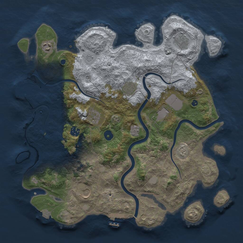 Rust Map: Procedural Map, Size: 3800, Seed: 1769893847, 14 Monuments