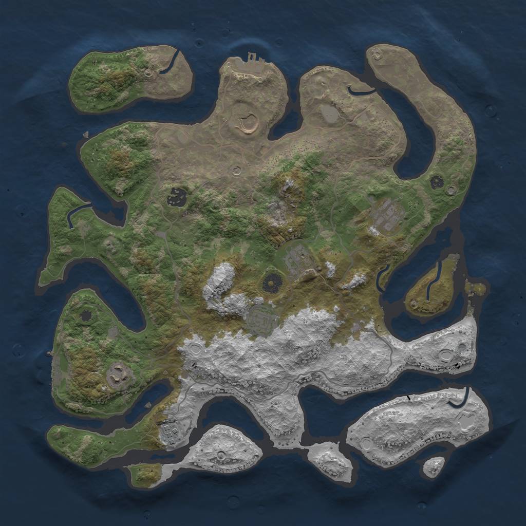 Rust Map: Procedural Map, Size: 4000, Seed: 49984034, 15 Monuments