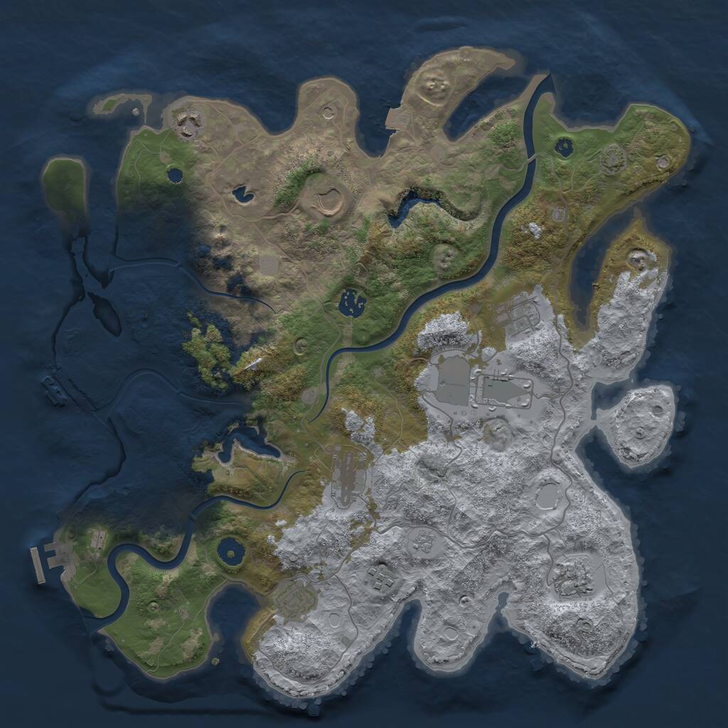 Rust Map: Procedural Map, Size: 4000, Seed: 579600, 15 Monuments