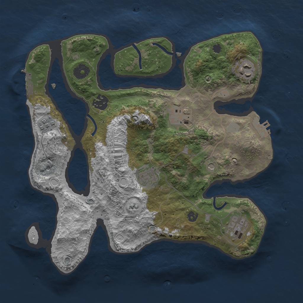 Rust Map: Procedural Map, Size: 3000, Seed: 880938115, 14 Monuments