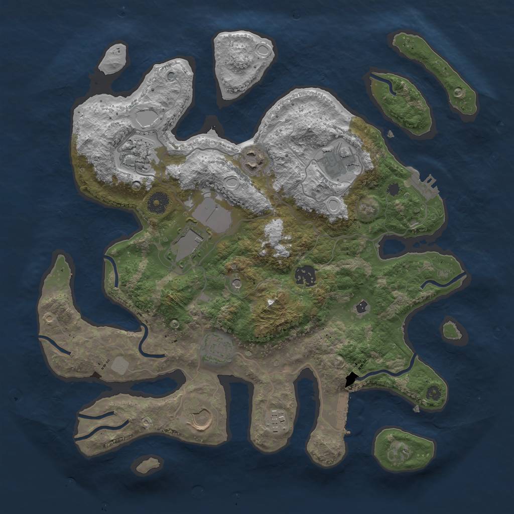 Rust Map: Procedural Map, Size: 3550, Seed: 198751, 16 Monuments