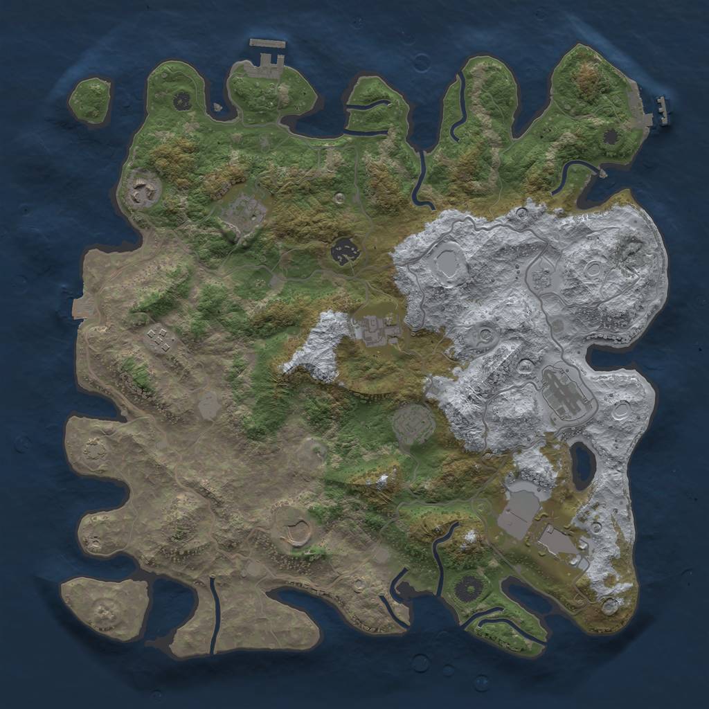 Rust Map: Procedural Map, Size: 4000, Seed: 1546, 17 Monuments