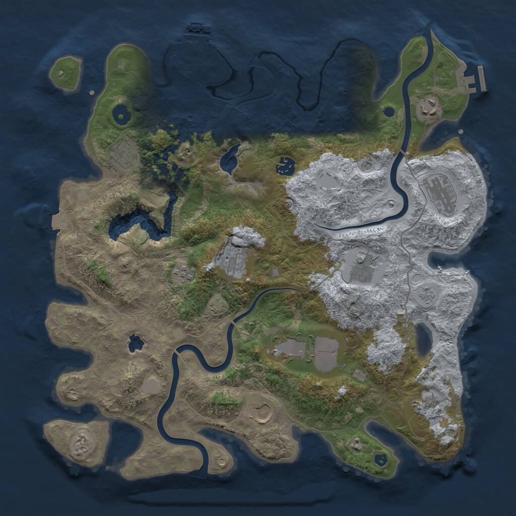 Rust Map: Procedural Map, Size: 4000, Seed: 1546, 16 Monuments