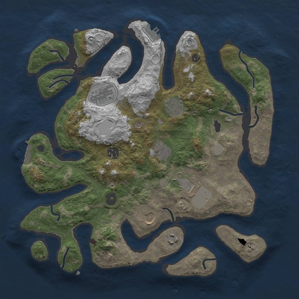 Rust Map: Procedural Map, Size: 3700, Seed: 13859, 15 Monuments