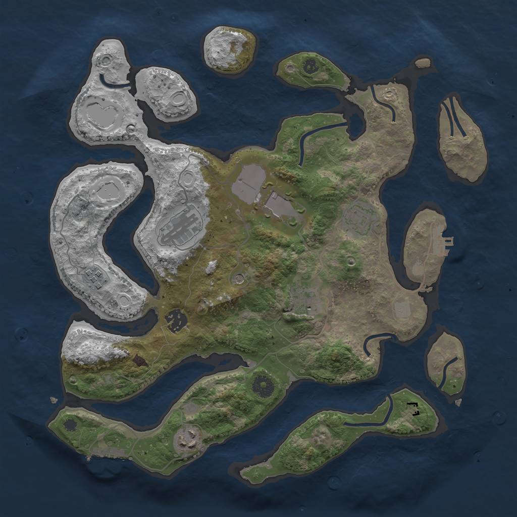 Rust Map: Procedural Map, Size: 3550, Seed: 137447, 15 Monuments
