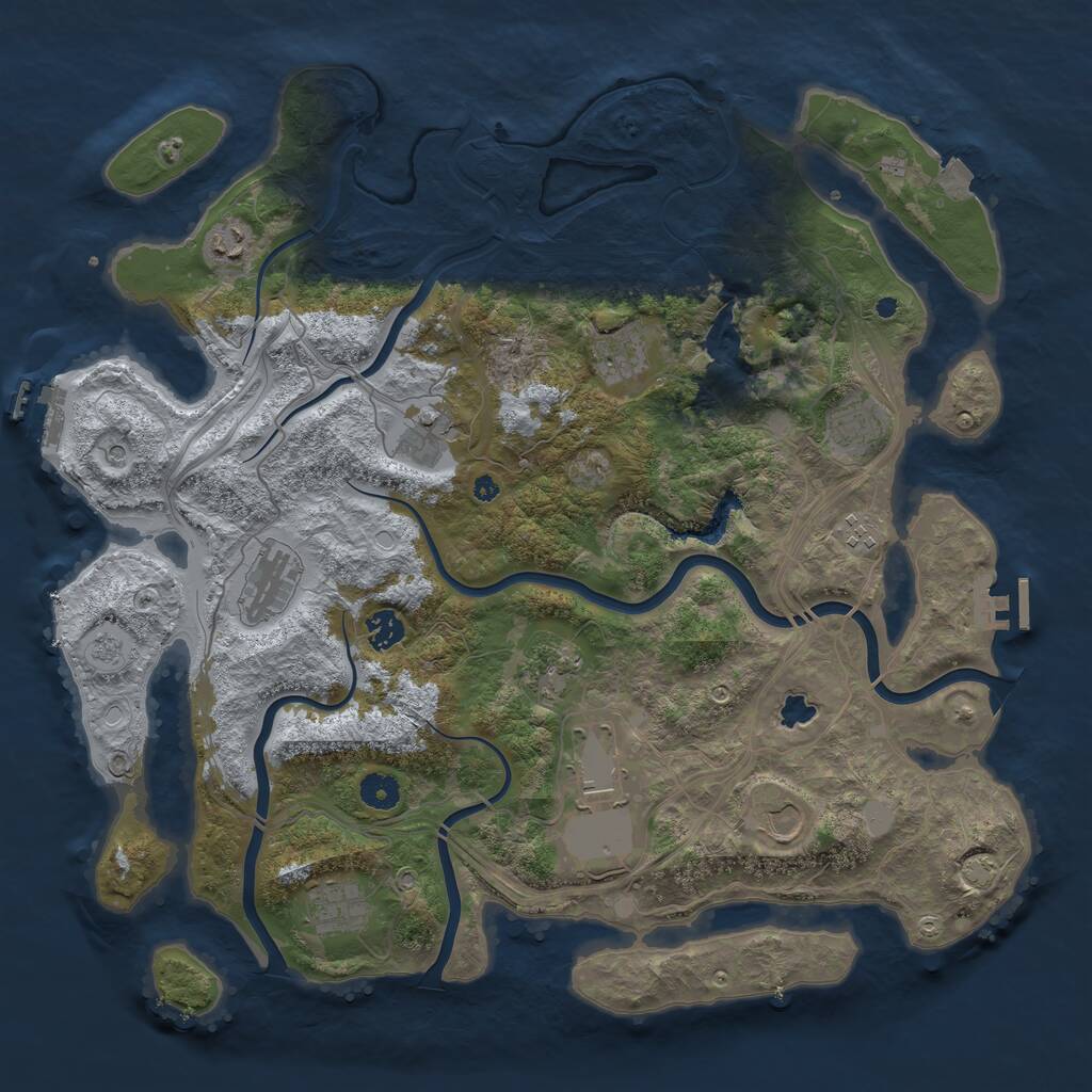 Rust Map: Procedural Map, Size: 4250, Seed: 2027485177, 17 Monuments
