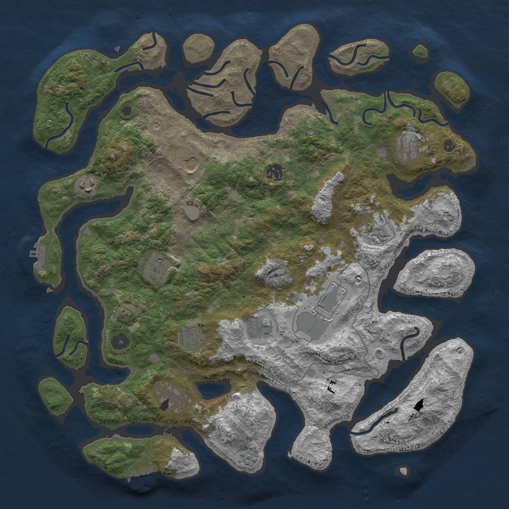 Rust Map: Procedural Map, Size: 4500, Seed: 560765372, 19 Monuments