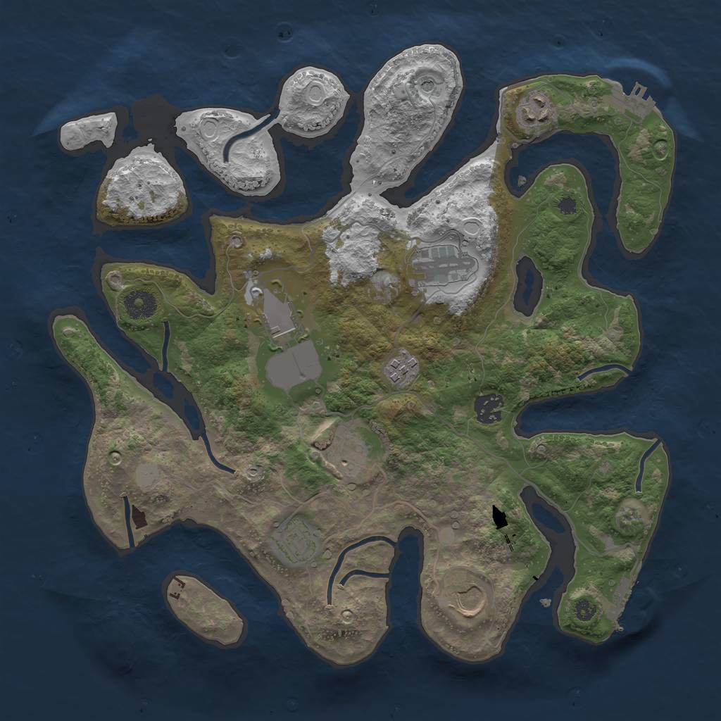 Rust Map: Procedural Map, Size: 3500, Seed: 324525363, 16 Monuments