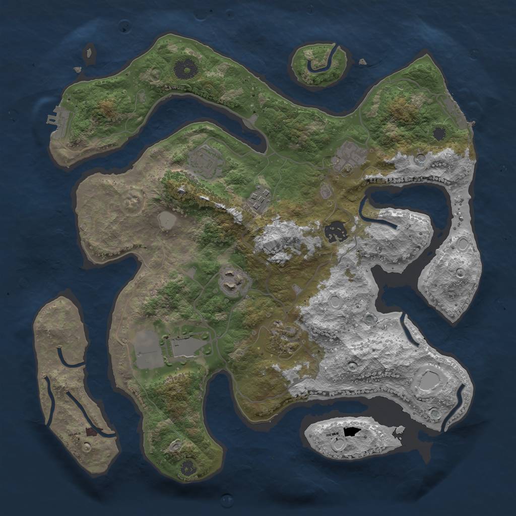 Rust Map: Procedural Map, Size: 3500, Seed: 7111633, 15 Monuments