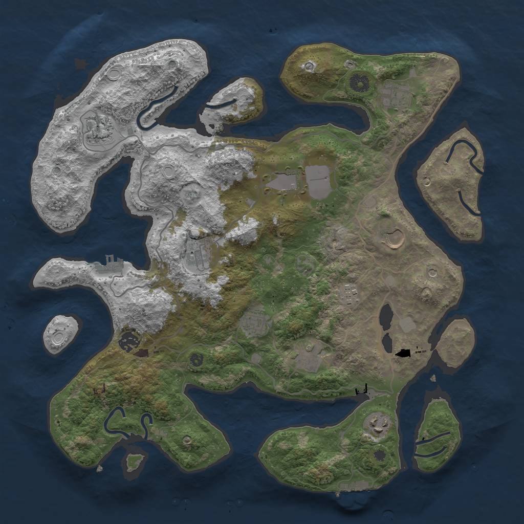 Rust Map: Procedural Map, Size: 4000, Seed: 401200, 18 Monuments