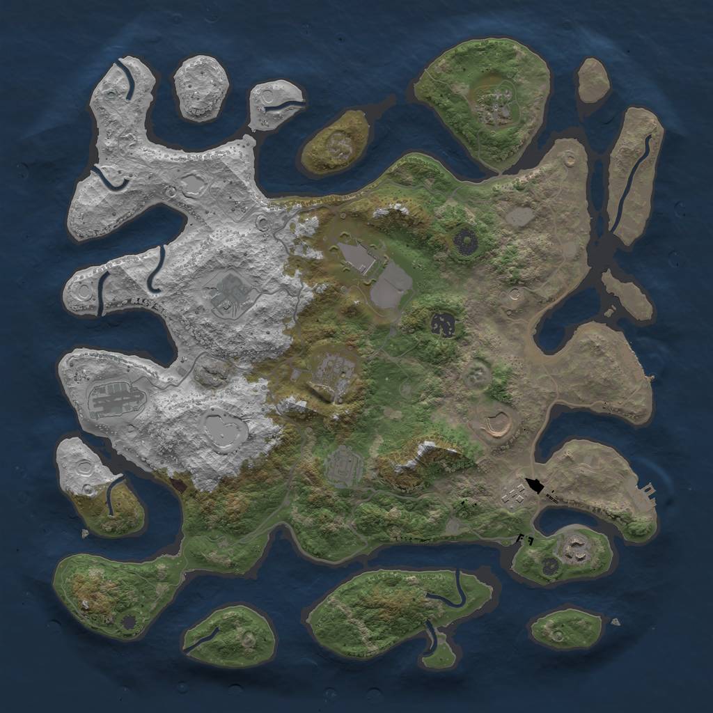 Rust Map: Procedural Map, Size: 4200, Seed: 12, 18 Monuments