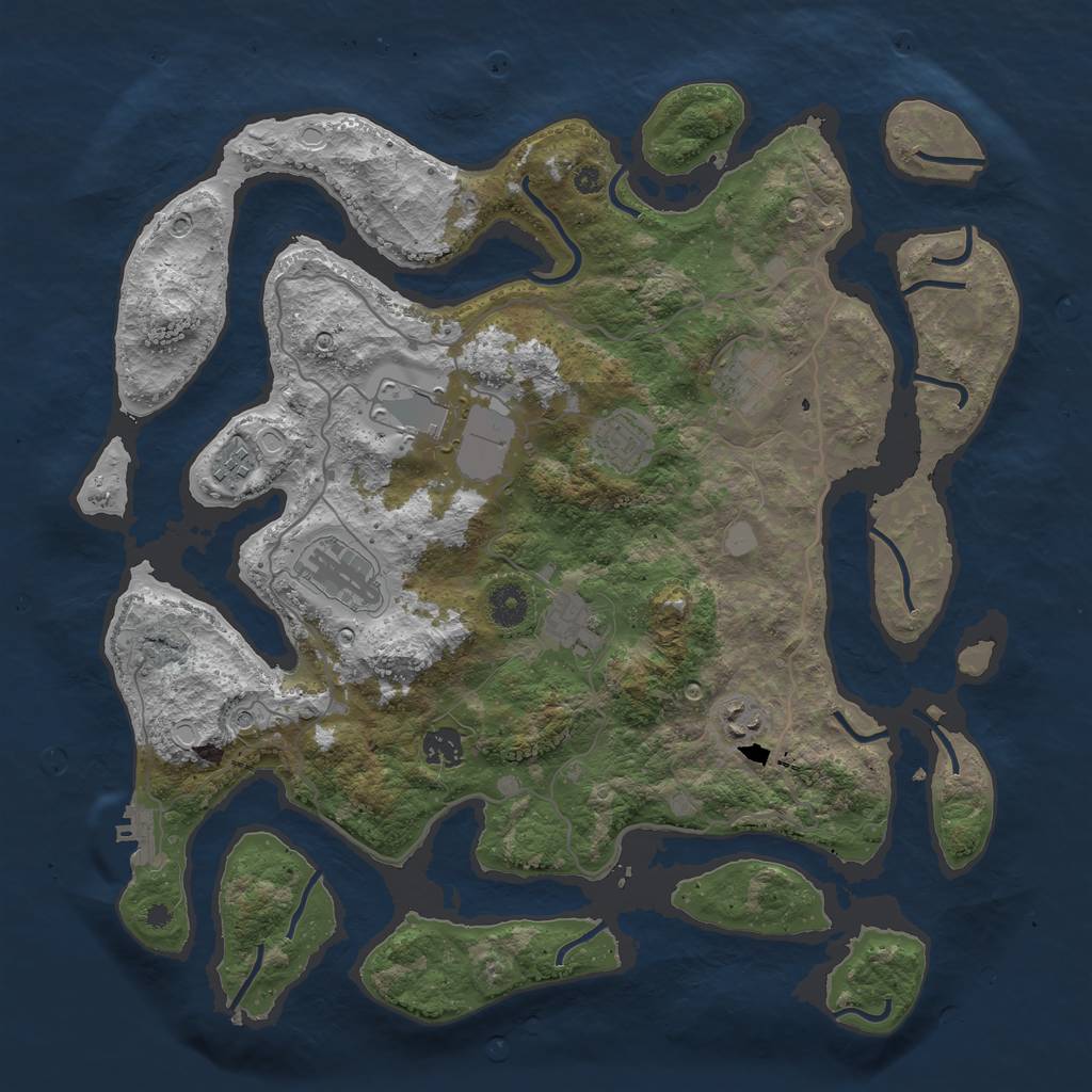 Rust Map: Procedural Map, Size: 4000, Seed: 885762, 15 Monuments