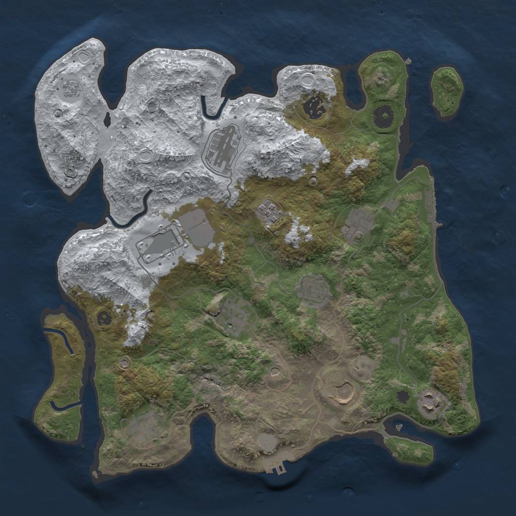 Rust Map: Procedural Map, Size: 3550, Seed: 299785, 19 Monuments
