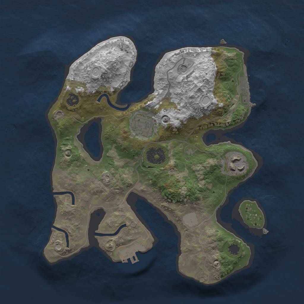 Rust Map: Procedural Map, Size: 2500, Seed: 437402216, 10 Monuments