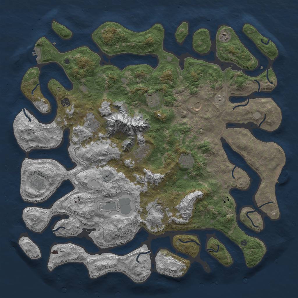 Rust Map: Procedural Map, Size: 5000, Seed: 118999, 19 Monuments