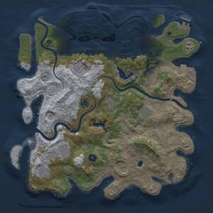 Thumbnail Rust Map: Procedural Map, Size: 4050, Seed: 1705884142, 16 Monuments