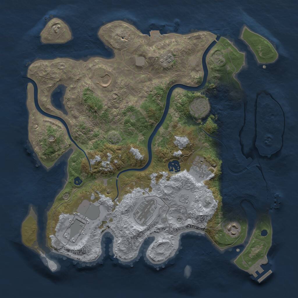 Rust Map: Procedural Map, Size: 3550, Seed: 254709, 14 Monuments