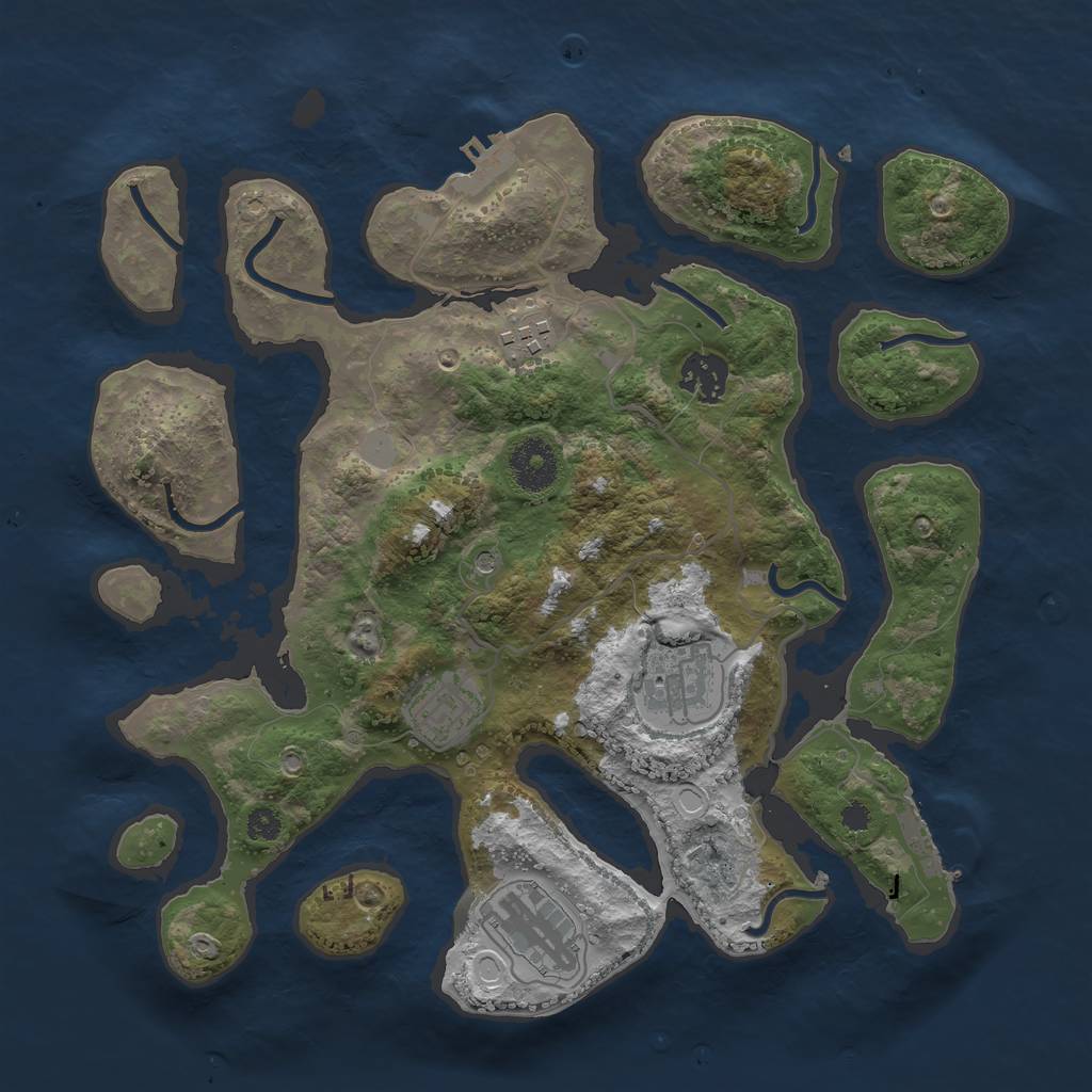 Rust Map: Procedural Map, Size: 3300, Seed: 666, 13 Monuments