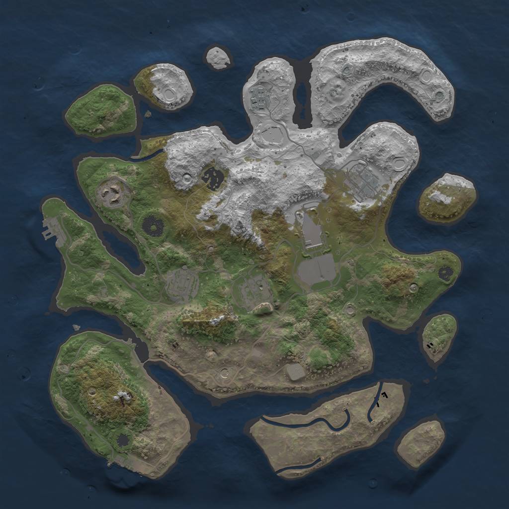 Rust Map: Procedural Map, Size: 3550, Seed: 643247, 15 Monuments