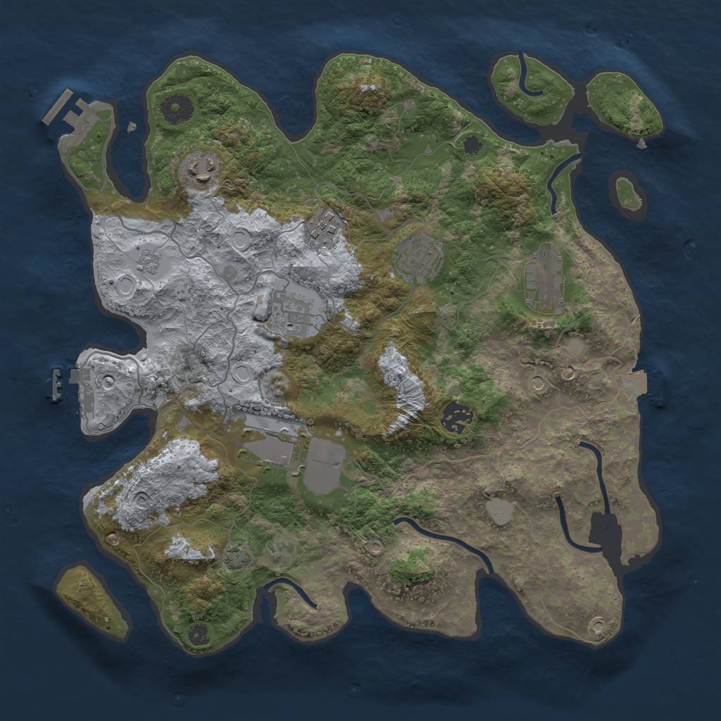 Rust Map: Procedural Map, Size: 3500, Seed: 20698480, 15 Monuments