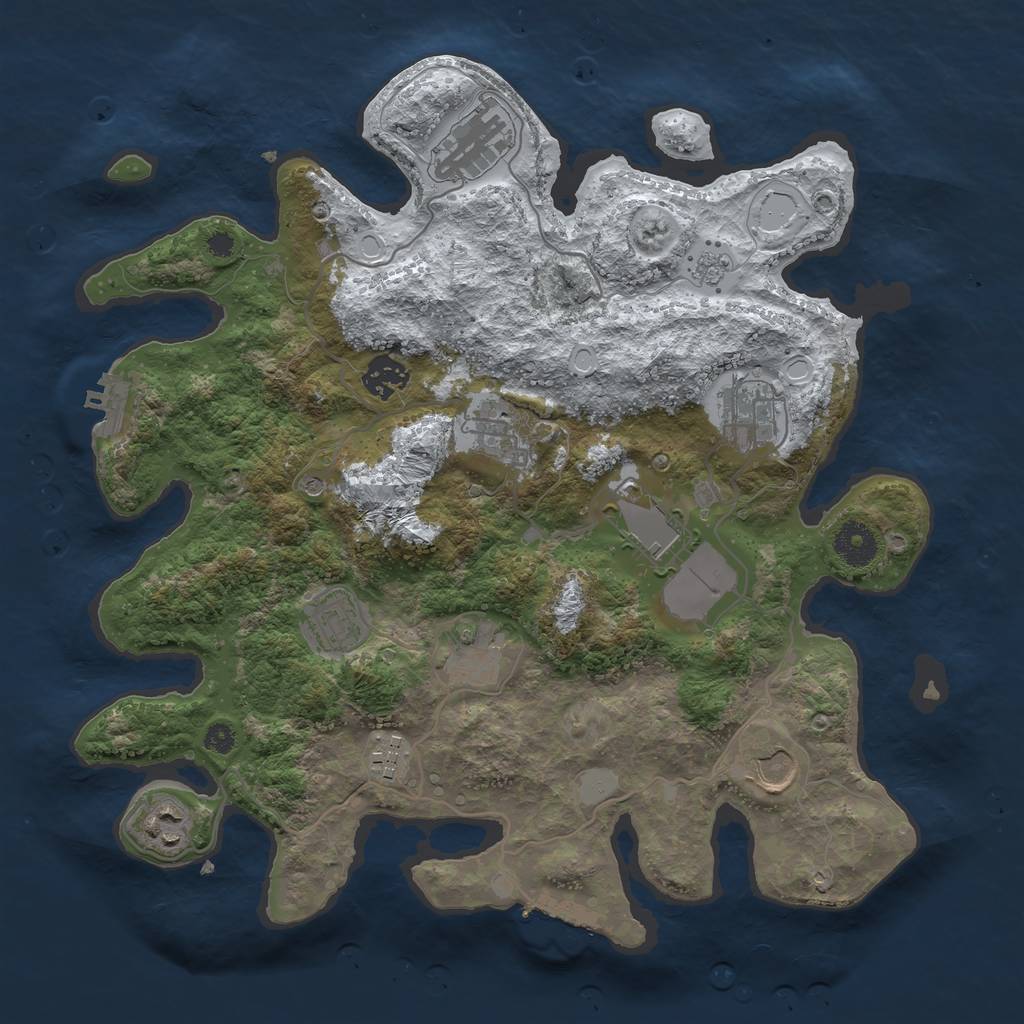 Rust Map: Procedural Map, Size: 3550, Seed: 13814, 19 Monuments