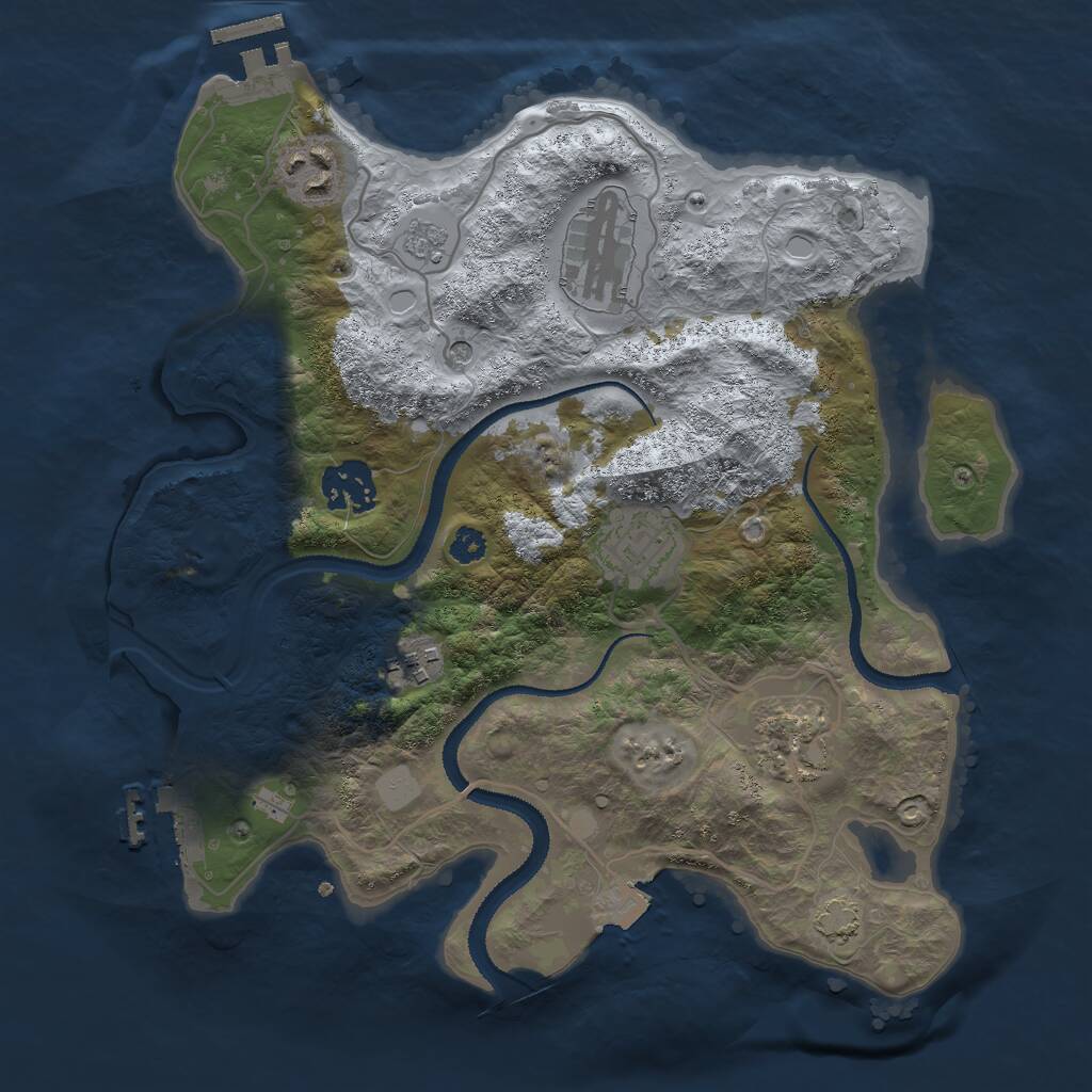 Rust Map: Procedural Map, Size: 3000, Seed: 755056208, 12 Monuments