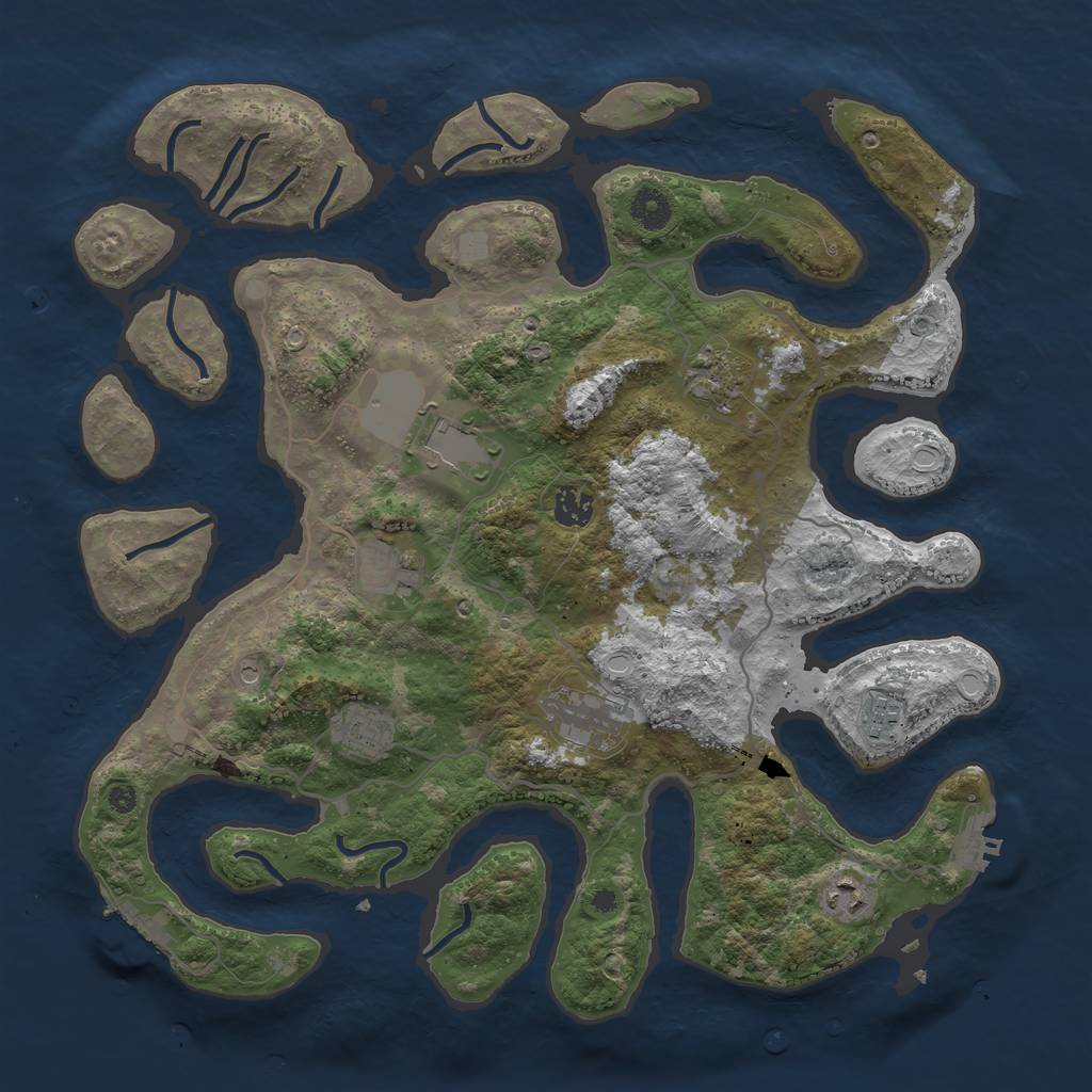 Rust Map: Procedural Map, Size: 4000, Seed: 979745, 16 Monuments