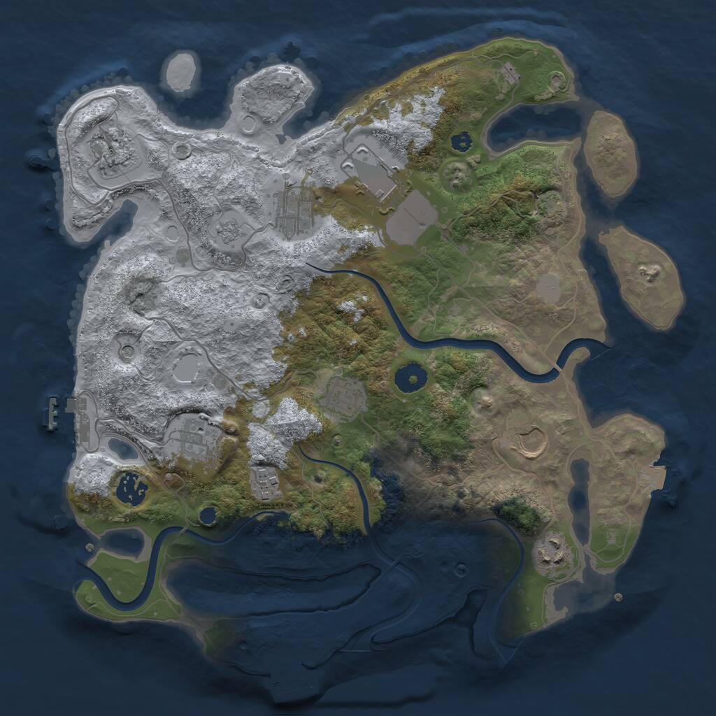 Rust Map: Procedural Map, Size: 3500, Seed: 340695, 15 Monuments