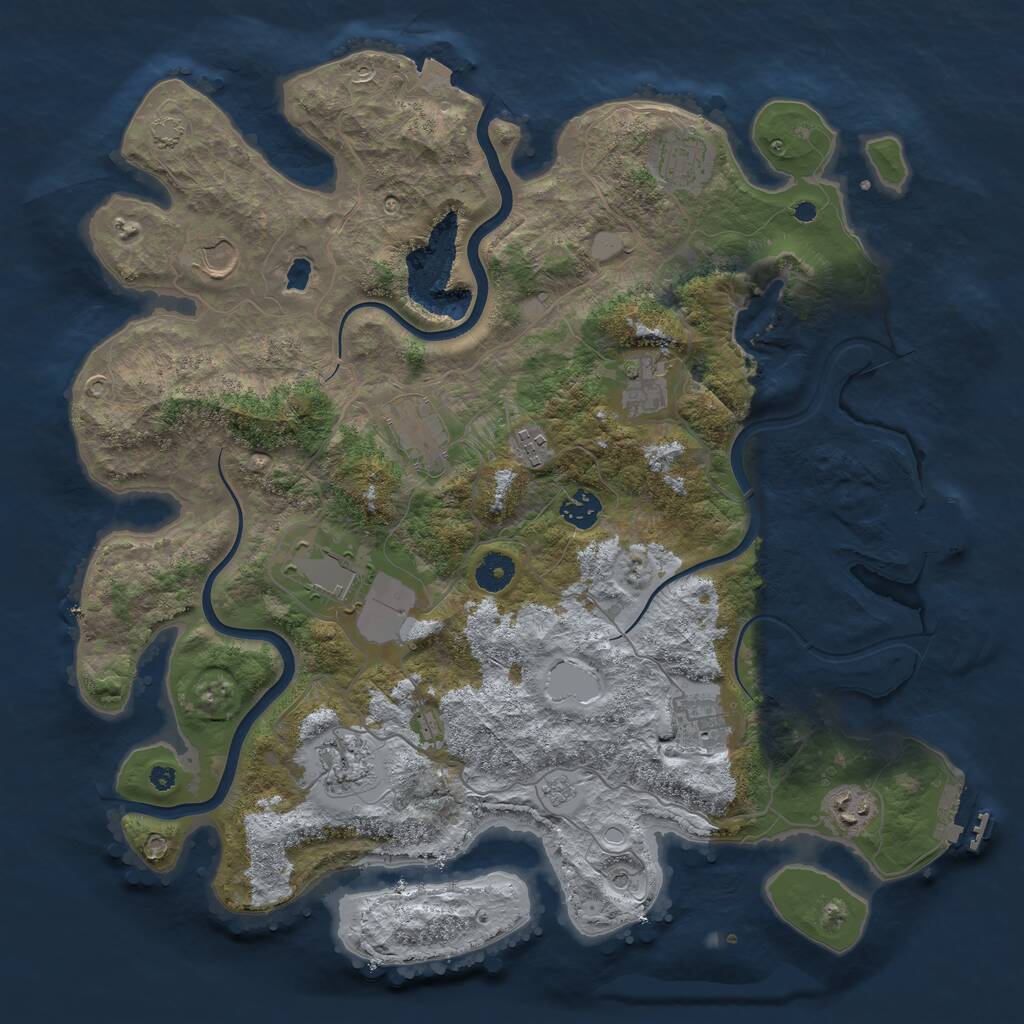 Rust Map: Procedural Map, Size: 4000, Seed: 503526, 16 Monuments