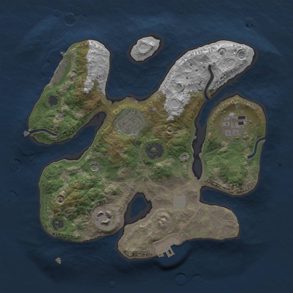 Rust Map: Procedural Map, Size: 2500, Seed: 11111, 11 Monuments