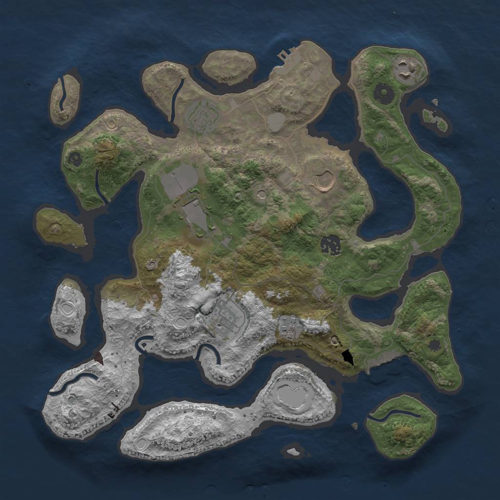 Rust Map: Procedural Map, Size: 3550, Seed: 113419, 15 Monuments