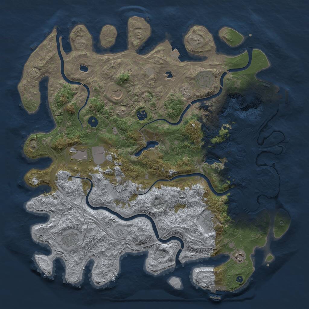 Rust Map: Procedural Map, Size: 4500, Seed: 1223345, 15 Monuments