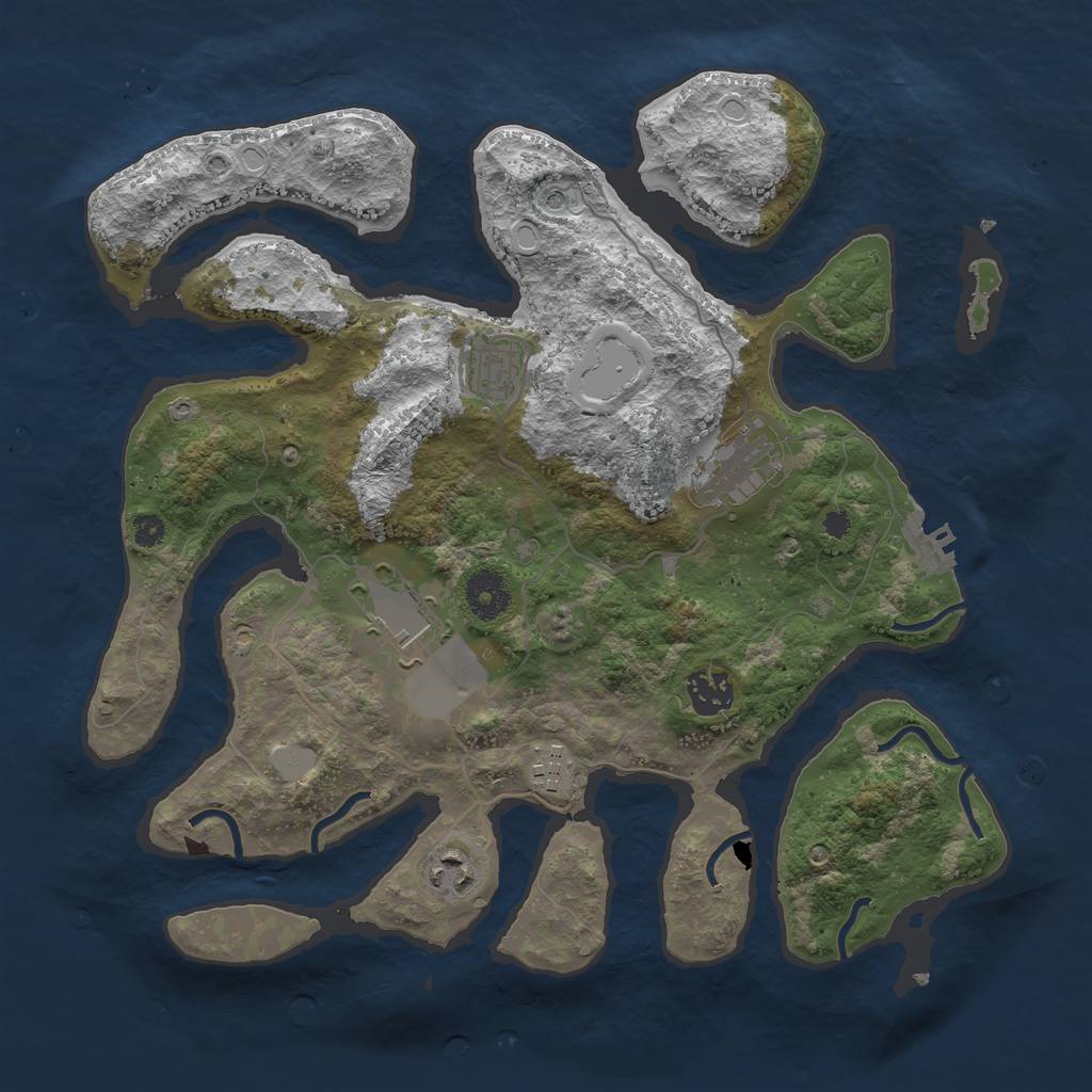 Rust Map: Procedural Map, Size: 3500, Seed: 581289, 13 Monuments