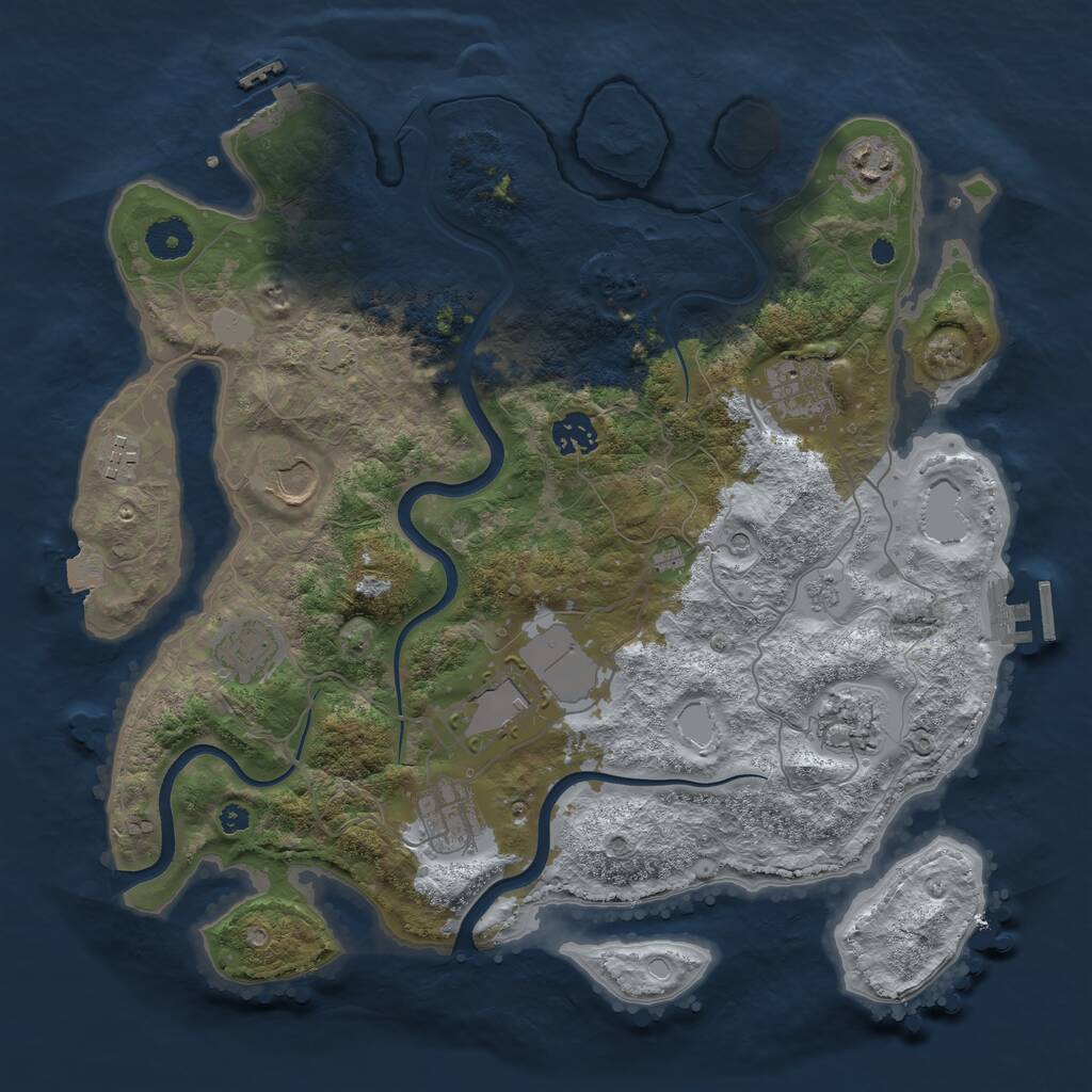 Rust Map: Procedural Map, Size: 3700, Seed: 4550297, 15 Monuments